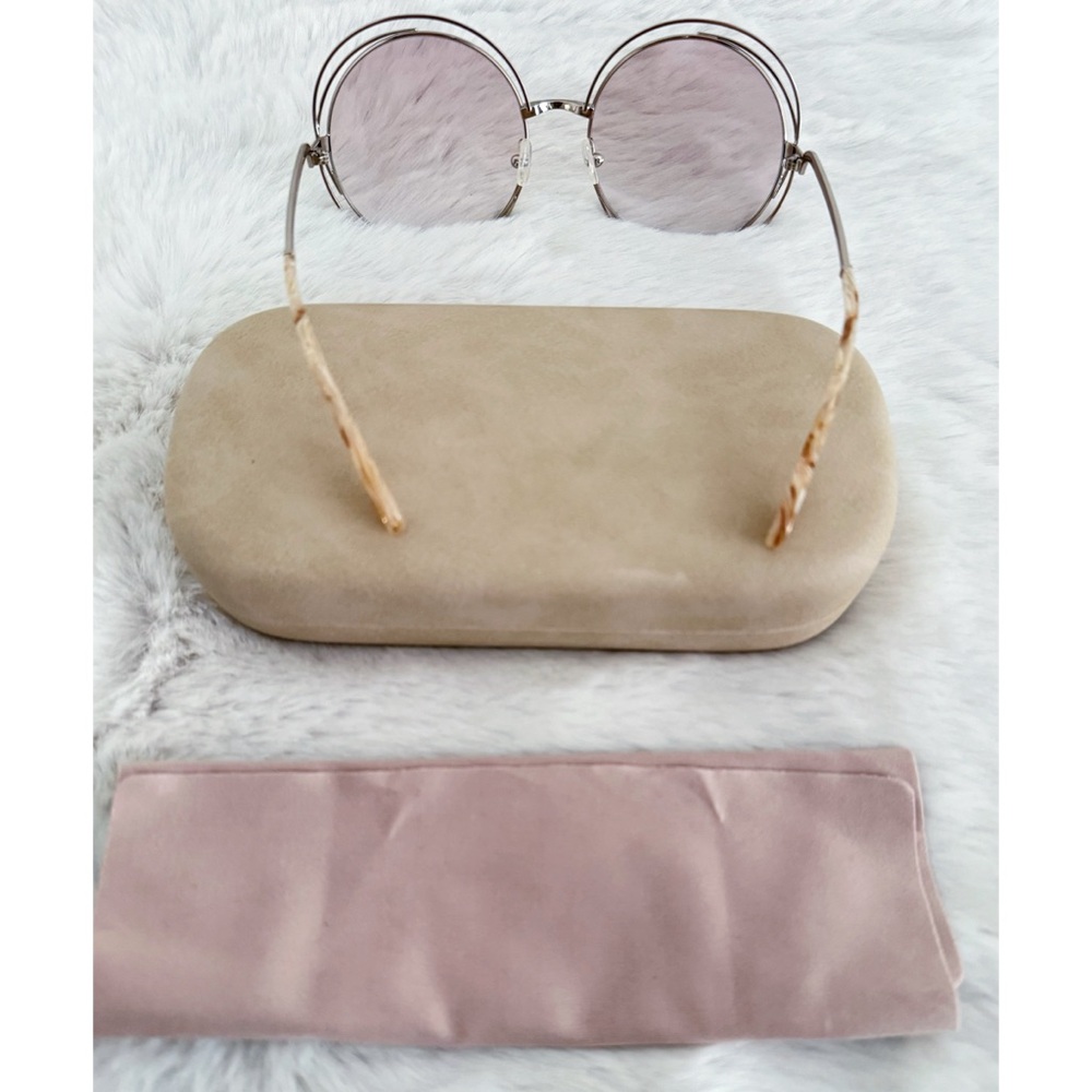 CHLOÉ Carlina Oversize Round Metal Sunglasses - Picture 3 of 8